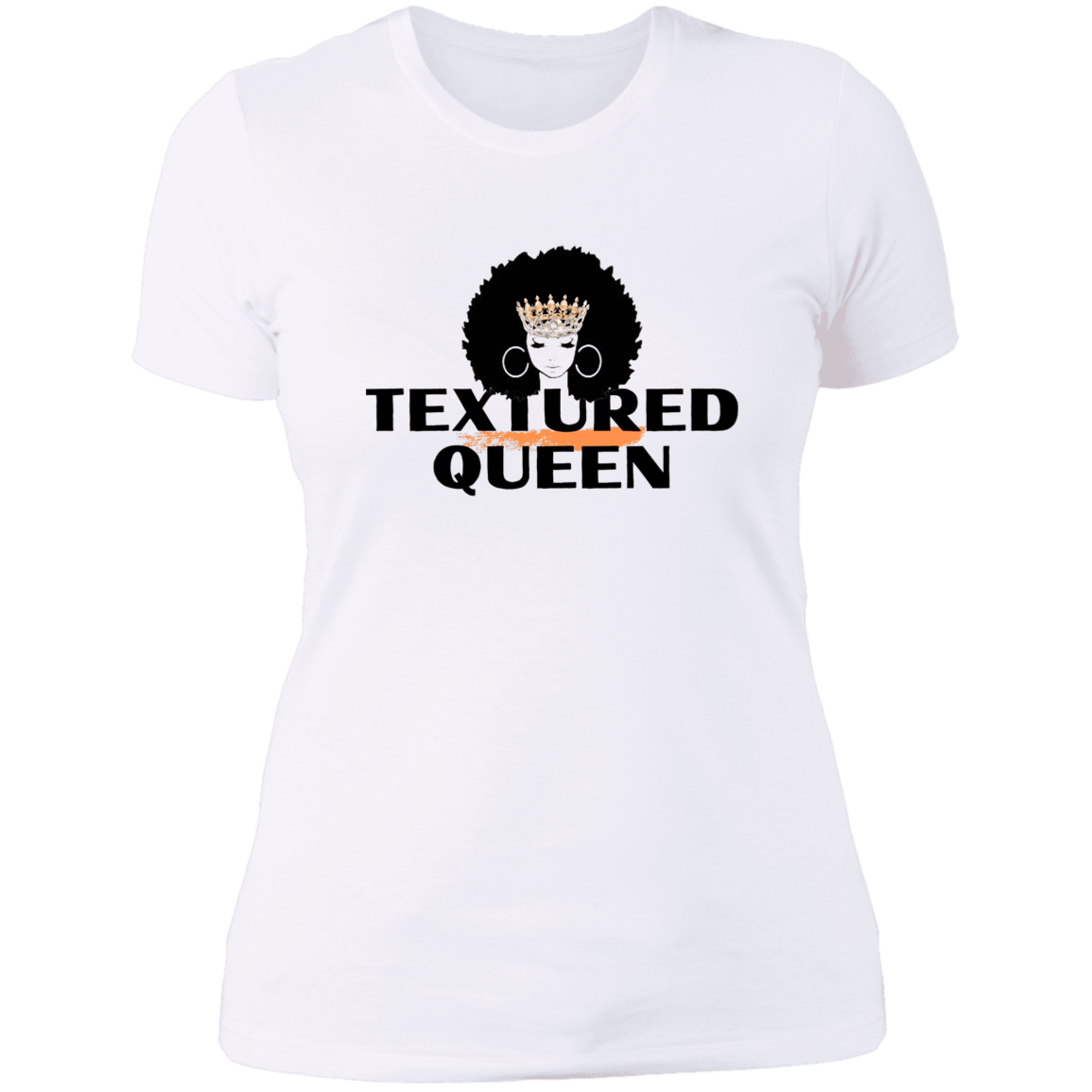 White Textured Queen Tee with Her and Gold Tiara